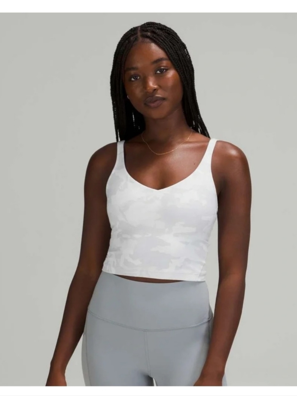 Lululemon Athletica Light Gray Camo Crop Tank
